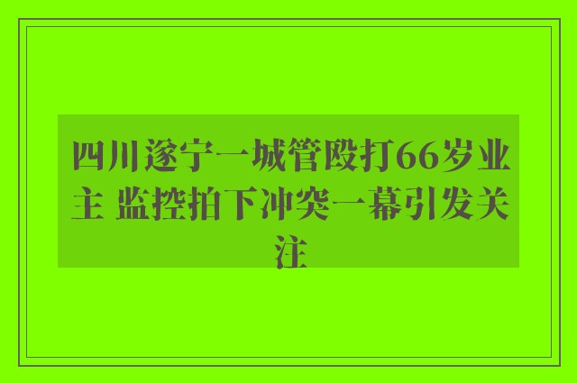 四川遂宁一城管殴打66岁业主 监控拍下冲突一幕引发关注